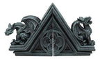 Ebros Gothic Roaring Gargoyles with Celtic Floral Knotwork Bookends Figurine Set in Rooftop Sculptural Design 7" High Medieval Renaissance Architectural Goth Decor Resin Sculptures Gargoyle Statue