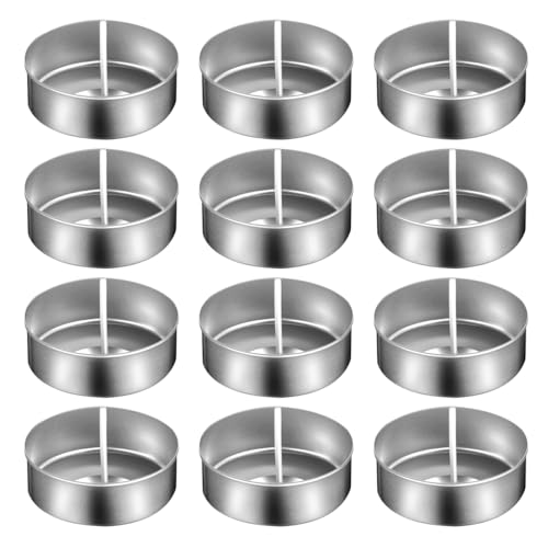 EXCEART 100 Pack Metal Tea Light Holders Empty Aluminum Candle Cups with Wicks DIY Candle Making Kit Supplies for Crafts Wax Molds
