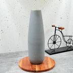 Hosley 16 in High Dark Gray Metal Vase, Ideal for Dried Flowers Gift for Floral Arrangements Wedding Home Spa Votive Candle Gardens - color: Dark Gray 2