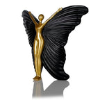 Black Fairy Statues and Figurines Indoor Table Decor - Abstract Modern Home Sculpture - Resin Fairyland Fairy Statue for Home Office and Bedroom Dresser Decor