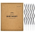 PHD CAKE 24-Count Black Gold Spiral Long Thin Birthday Candles, Cake Candles, Birthday Parties, Wedding Decorations, Party Candles - color: Black Gold