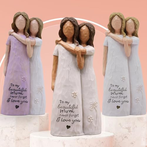 Gifts for Mom, Mom Gifts from Daughters, Sculpted Hand-Painted Figurine (deep Skin Tones) - color: Deep Skin Tones