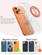 EWA MagOne 3rd Gen [Compatible with MagSafe] Phone Grip Stand with Finger Strap, Removable Magnetic Ring Holder Kickstand Loop for iPhone 17,16,15,14,13,12 Series (Cosmic Orange) - color: Cosmic Orange
