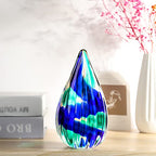 Yao Yuan Hand-Blown Glass Sculpture - Murano-Style Glass Statue and Figurine - Wonderful Gift, Green-Blue - color: Blue Green