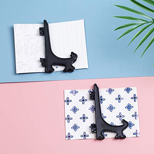 Artliving 4" Black Plastic Stand Cookie Holder Display Stand Place Card Holder Display Easels at Weddings, Birthday Party(24 Pack) - color: Black, size: 4inch(24piece)