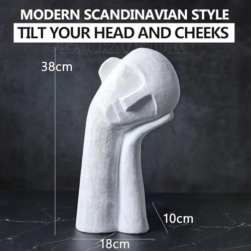 Cool Stuff to Put on Shelves Sculptures Decoration Modern Abstract Art Deco Sculpture Figures Items for Living Room Bedroom Office Table Room Decor Aesthetic(White C) - color: White C