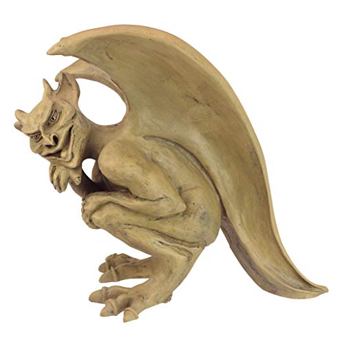 Design Toscano OS68829 Legend of Cambridge Hopping Gargoyle Gothic Decor Statue, 12.5 Inch, Stone - style: Hopping Gargoyle