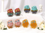 LAIDANLA 2.4" Citrine Owl Figurine Natural Healing Crystal Cute Owl Animal Statue Pocket Sculpture Reiki Spiritual Energy Gemstone Home Office Room Desk Decor Gifts - color: L-citrine