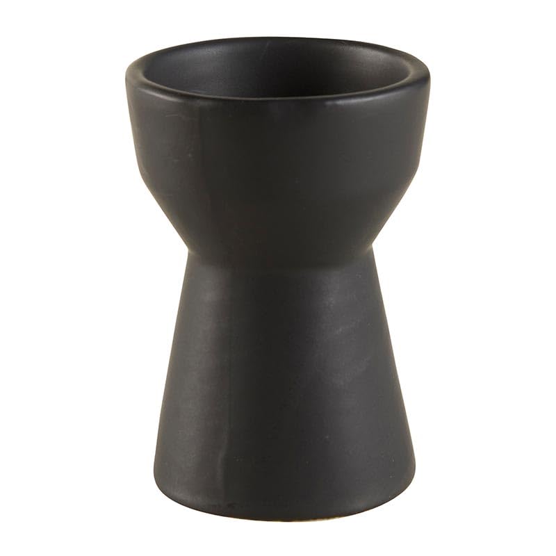 47th & Main Modern Candleholder Ceramic Pedestal Candle Holder, 3.5" Tall, Matte Black - size: 3.5" Tall