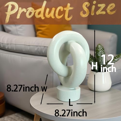 12" Modern Abstract Ring Decorative Sculpture, Knot Sculptures,Home Decor,Coffee Table Statues,Dining Living Room Desk Decor,Light Gray - color: 12" Light Gray