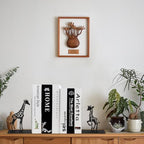 1 Pair Giraffe Bookends for Shelves,3D Foldable Giraffe Book Ends Decorative Bookends Organizer Metal Book Stands Journal Book Holder Book Stoppers for Women Girls Kids Gift Home School Library Decor