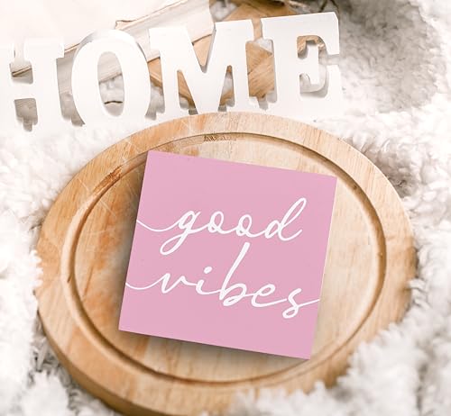 SRADMO Botanical Eucalyptus Leaves Wood Box Sign Desk Decor, Rustic Eucalyptus Leaves Wooden Block Box Sign Decoration For Home Office Shelf Table Decor (Pink) - color: light pink, size: 5″×5″