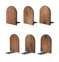Large Bookend Hold Heavy Books- 7x4x5in 3 Pack Wood Bookends for Heavy Books Heavy Duty Walnut Book Ends for Men Wood Bookends for Office Desk Non-Skid - color: Walnut-r-3pair