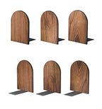 Large Bookend Hold Heavy Books- 7x4x5in 3 Pack Wood Bookends for Heavy Books Heavy Duty Walnut Book Ends for Men Wood Bookends for Office Desk Non-Skid - color: Walnut-r-3pair