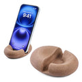 Artificial Stone Cell Phone Stand for Desk Handcraft Pebble Shape Minimalist Decor for Desk Kitchen Counter Office Easy of Use Sturdy and Stable(Brown Granite Rock Style) - style: brown granite stone