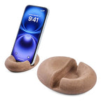 Artificial Stone Cell Phone Stand for Desk Handcraft Pebble Shape Minimalist Decor for Desk Kitchen Counter Office Easy of Use Sturdy and Stable(Brown Granite Rock Style) - style: brown granite stone