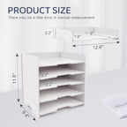 SONGWAY 5-Tier Stackable Paper Tray - File Organizer for Desk, Paper Sorter, Desktop Letter Trays, Workspace Desk Organizer Trays for Home Office School