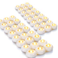 Homemory 48Pack 2” Flameless Led Floating Candles, 200 Hour Plastic Battery Operated Flickering Waterproof Tealights for Cylinder Vases, Centerpieces at Wedding, Party, Pool, Holiday (White Base) - color: White base (48 Pack)