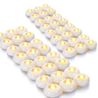Homemory 48Pack 2” Flameless Led Floating Candles, 200 Hour Plastic Battery Operated Flickering Waterproof Tealights for Cylinder Vases, Centerpieces at Wedding, Party, Pool, Holiday (White Base) - color: White base (48 Pack)