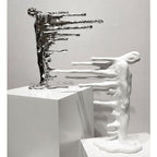 Statue Decorations Creative Abstract Character Sculpture Ornament Inspirational Entrance Room Luxury Desktop Decorations Furnishings Home Decor Object(Silver)