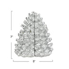Creative Co-Op Decorative Resin Pinecone Bookends, Silver Finish, Set of 2 - color: Silver