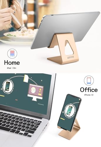 Aoviho Desk Cell Phone Stand Phone Holder, Aluminum Phone Cradle Dock for iPhone17 16 15 14 13 12 pro Mini 11 X Xs max 8 7 6 6s Plus SE Samsung All Smart Phones, Rose Gold - color: Rose Gold