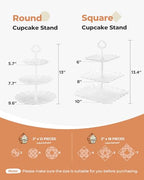 Kootek Dessert Cupcake Stand, 5pcs Dessert Table Display Set, 3 Tiered Cup Cake Holder Tower Stand Riser& Cookie Serving Trays for Wedding, Tea Party, Birthday, Baby Shower - color: Bright White, size: 5 Set