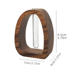 Solid Wood Frame Glass Test Tube Vase Desk Hydroponic Plant, Enhances Home and Office Environment, Small Size (Small) - size: Small
