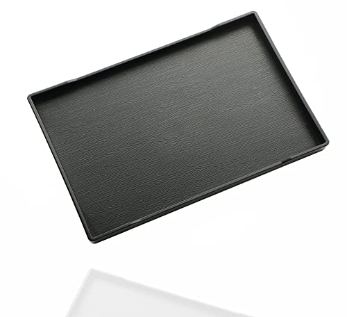 Small Black Serving Tray (9.5 x 7 inch) for Serving Accessory, Spa, Coffee, Drinks, Wine, Tea, Bar, Party, Seasoning, Perfume and Display Use. - color: Black-1 Tray, size: 9.5" x 7" x 0.8"