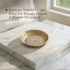 Shubhkart Solid Brass Decorative Nakshi Plate Set for Puja, Decoration & Diwali Gifting (Small 7 cm, Pack of 5, Solid Brass) - size: Small (Pack of 5)