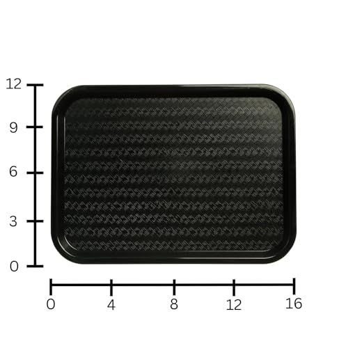 Carlisle FoodService Products CT121603 Café Standard Cafeteria / Fast Food Tray, 12" x 16", Black - color: Black