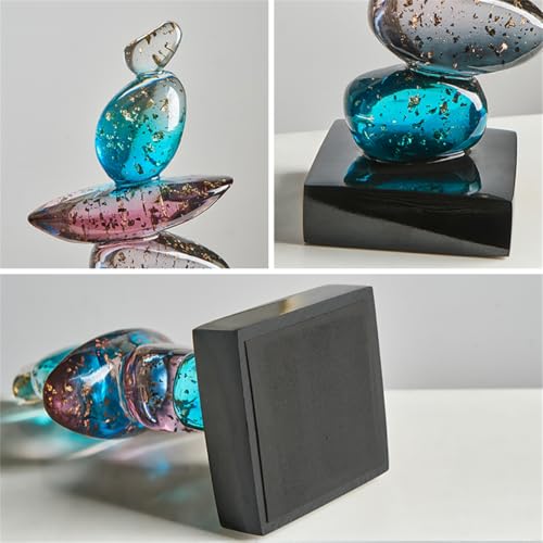 AWNR Resin Pebble Shape Sculpture Decor -Aesthetic Home Decor for Living Room, Office Desk, Shelf,Display,entryway,Housewarming Gifts