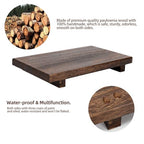(12 x 7 Inch) Wood Riser Soap Tray, Farmhouse Wood Pedestal Stand for Kitchen Counter Sink, Rustic Wooden Riser Decorative Bathroom Counter Dishes Plant Bottles Candles Display - style: Country Rustic