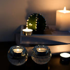 Crystal Candle Holders Set of 2, Tea Wax Ultra Elegant & Modern Centerpiece Home Décor,Wedding,Scented Candle Holder