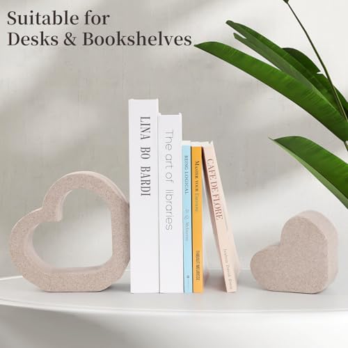 Heavy Duty Book Ends for Shelves,Stylish Set of 2 Decorative Bookends for Heavy Books,Resin Decor Book Stopper,Ideal for Any Shelf Desk,Aesthetic Decor for Book Holder,Home,Office, Library-Sandstone - style: 808 (Sandstone )