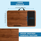 LAPGEAR Home Office Lap Desk with Device Ledge, Mouse Pad, and Phone Holder - Espresso Woodgrain - Fits up to 15.6 Inch Laptops - Style No. 91575 - color: Espresso Woodgrain, size: Home Office