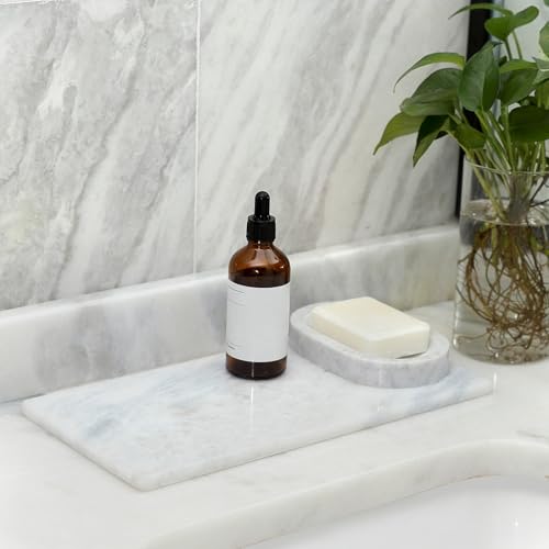 Natural Marble Trivet 12" x 6", Marble Cutting Boards for Kitchen Hot Pots and Pans, Bathroom Trays Perfume Tray Jewelry Candle Plate (Namib Fantasy) - color: Namib Fantasy