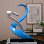 HAUCOZE Modern Sculpture Decor Abstract Flame Figurine Home Art Table Centerpiece Gift for Bedroom Living Room Polyresin 17.7 Inch