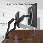 WALI Dual Monitor Stand for 13-32 inch Computer Screens, Dual Monitor Arms for 2 Monitors Holds up to 22 lbs, Height Adjustable Dual Monitors Mount, VESA 75x75/100x100mm (GSMP002N), Black - size: 13"-32", style: Dual Arms