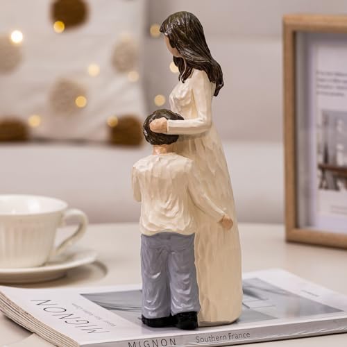 Mother and Son Figurines, Gifts for Mom from Son, Hand-Painted Family Sculpture Gifts for Birthday, Christmas, Mother’s Day, Thanksgiving, Resin, 9.5" H - style: Mother Son