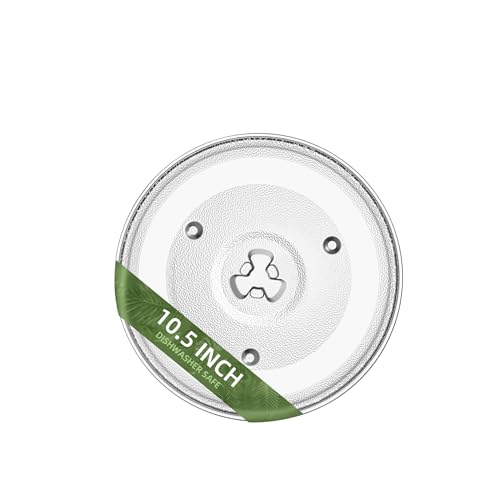 10.5" Microwave Turntable Compatible with Emerson 252100500497, 10 1/2 inch Replacement Microwave Glass Plate for Hamilton Beach, Oster MP-P23 - size: 10.5" Small Coupler Hole