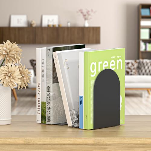 Bookend 6 Pieces, Metal Round Bookends for Shelves, Book Ends to Hold Books for Desk, Book Stopper for Home Office - style: 3 Pairs Bookends