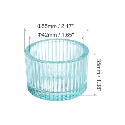 PATIKIL 4 Pcs Tealight Candle Holder, Tea Lights Candle Holder Glass Votive Candle Holders Glass Candle Holders for Table Centerpiece Decor Wedding Dinner Party, Blue - color: Blue