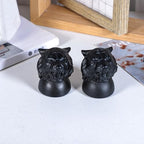 Nupuyai Hand Carved Tiger Head Statue for Home Decor, Natural Black Obsidian Crystal Figurine Stone Sculpture Decoration for Fengshui - style: Tiger Head