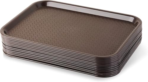 New Star Foodservice Fast Food Tray, Set of 12 (Brown, 10 by 14 Inch) - color: Brown, size: 10 by 14-Inch