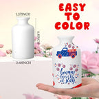 6 Set Mother's Day Ceramics to Paint DIY Your Own Ceramic Painting Kit for Crafts Vase to Paint Unpainted Plaster Paintable Kit Mother Art DIY Craft Supply with Brush Palette for Adult(Bright) - color: Bright