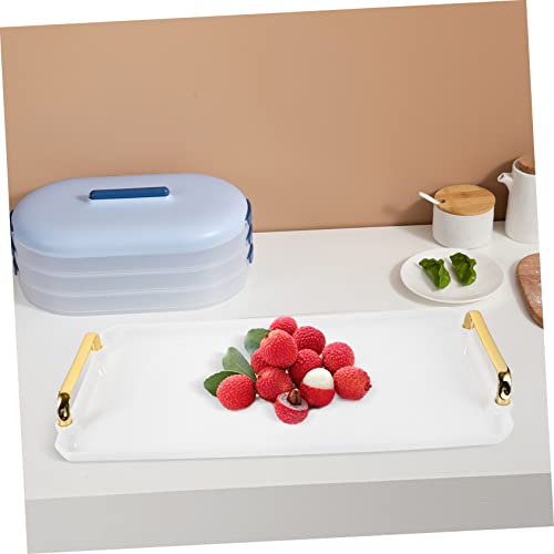 TIDTALEO Rectangular Plastic Serving Tray Minimalist Fruit and Jewelry Storage Dish Multi Purpose Holder for Home Decor Easy to Clean Versatile Use for Snacks and Sundries