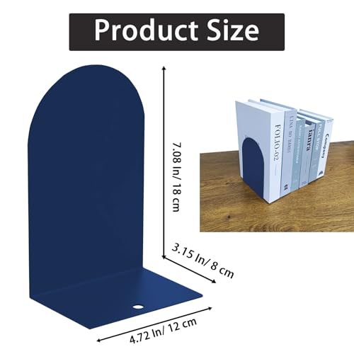 MerryNine Metal Book Ends, 8 Pack Blue Bookends for Shelves, Book Holder for Heavy Books, Book End for Kids Books, Decoration Bookend for Home Office - color: Blue