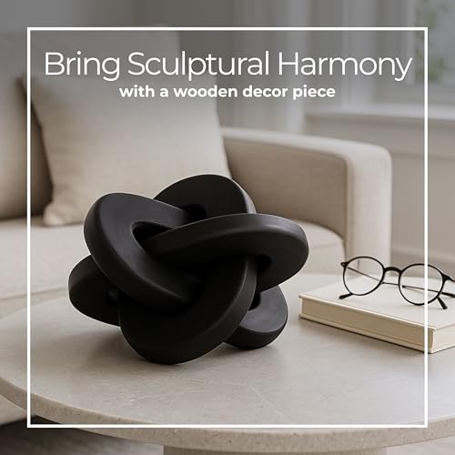 Home Decor and Bathroom Decor Sculpture - Room Display with Statues and Ornaments for Office Styling, Bookshelves or Living Room Decor Accent - Modern Coffee Table Arrangement - 11", Brown - color: Black, size: 10.0" H