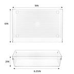 Backerysupply Clear Plastic Drawer Organizer Tray for Vanity Cabinet (9"×6"×2" Set of 4) For Office Bathroom Makeup Drawers - size: 9 in x 6 in x 2 in